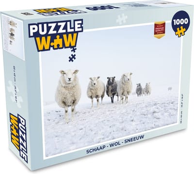 Puzzel Schaap - Wol - Sneeuw - Legpuzzel - Puzzel 1000 stukjes volwassenen