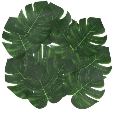12 STUKS Kunstmatige Tropische Palmbladeren Simulatie Groene Bladeren DIY Slinger Accessoires(12 STUKS Palm black