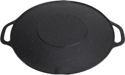 Koreaanse Grillpan 29 cm - Antiaanbaklaag, Dubbele Handvatten, Ideaal voor BBQ en Kamperen, Perfect voor Buiten koken