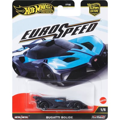 Hot Wheels Premium Car Culture Eurospeed Bugatti Bolide Schaal 1:64, speelgoedvoertuig