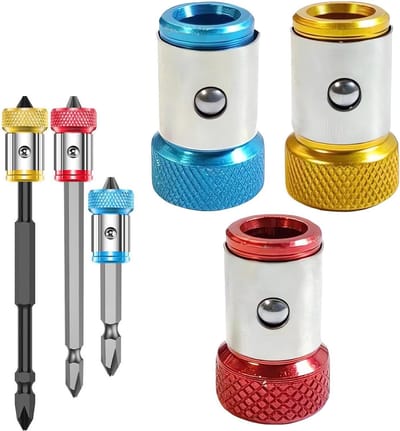 Magnetische Schroevendraaierring Set van 3 Stuks - Antislip Aluminium Accessoires voor 1/4 Inch Schacht Boorbits en Gereedschap Accessoires