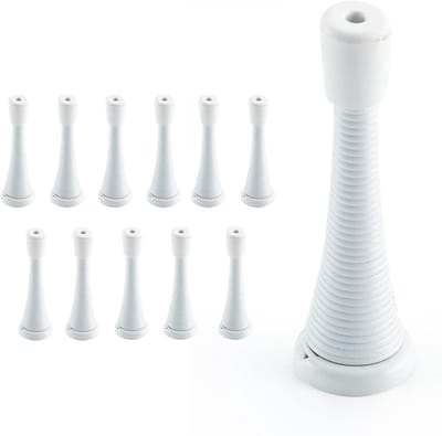 Veerdeurstops - Deurveren Deurhouders - Muren Beschermen - Met Rubberen Punt - 12 stuks - Wit