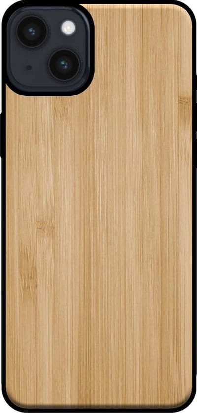 Smartphonica Telefoonhoesje voor iPhone 14 Plus met houten look - backcover bamboo kunsthout hoesje - Bruin geschikt voor iPhone 14 Plus