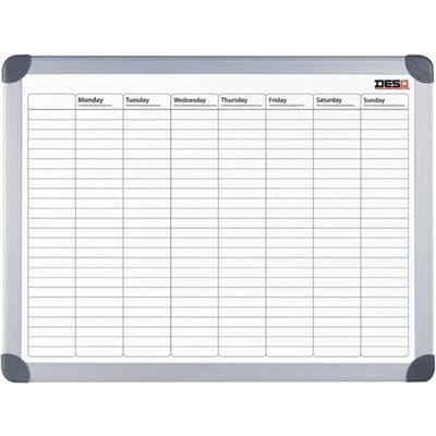 DESQ® Weekplanner | Magnetisch | Aluminium Frame | 60 x 90 cm