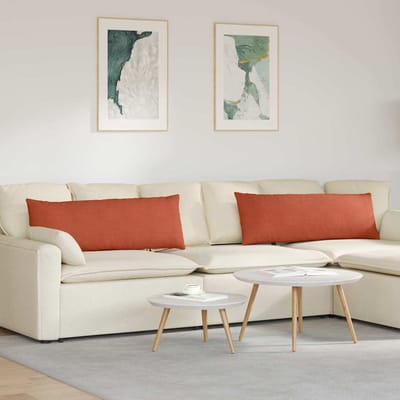 vidaXL - Zitkussens - 2 - pcs - Rood - Oranje - 120 - x - 40 - cm - Corduroy - stof