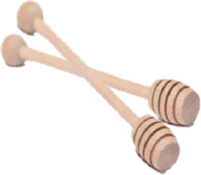 2x Houten Honinglepel – Honing Dipper – 15 cm - Hout - Vloeistoffen Keuken - Authentiek Ontwerp