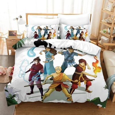 Avatar de laatste luchtmeester Beddengoedset Eenpersoons Twijfelaar Volledig Queen King Size Bedset Aldult Kind Slaapkamer 3D Print Anime Laken 70x133cm 2pcs