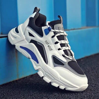 Herenschoenen Lente Nieuwe Mesh Ademende Herensportschoenen Koreaanse Versie Trendy Outdoor Casual Schoenen Papa Trendy Schoenen 44 black