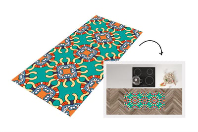 Keukenloper - Loper keuken - Patronen - Abstract - Groen - 120x50 cm - Keukenloper vinyl