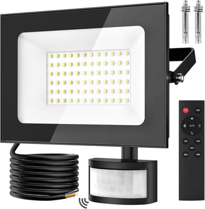 Krachtige 50W LED Buitenlamp met Bewegingssensor en Afstandsbediening, IP66 Waterdicht