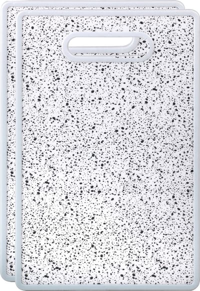 Urban Living keuken Snijplank - 2x - marmer look - wit - kunststof - 37 x 23 cm
