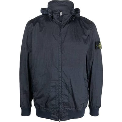Veste à capuche zippée pliable Stone Island avec écusson Waffen Bleu Marine Vêtements d'extérieur Homme 781541920-V0020 M black