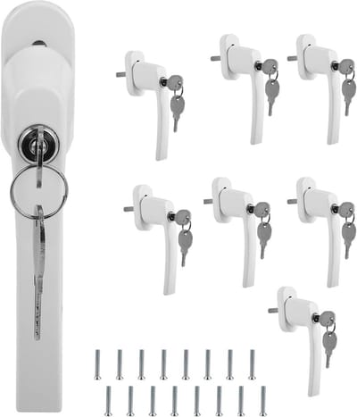 Afsluitbare Raamgreep van Aluminiumlegering - 8 Stuks met Sleutel voor Kinderbeveiliging - 36 mm