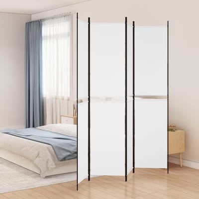 vidaXL - Kamerscherm - met - 4 - panelen - 200x220 - cm - stof - wit