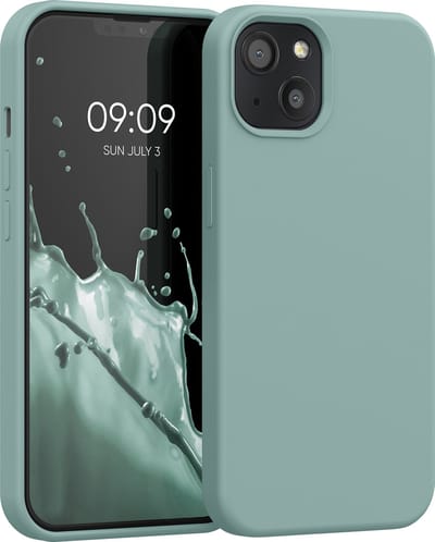 kwmobile telefoonhoesje geschikt voor Apple iPhone 13 - Hoesje met siliconen coating - Smartphone case in mintgroen