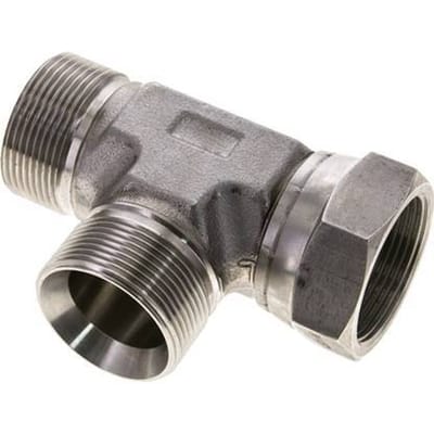 T-koppeling G1 1/2" Buitendraad x Binnendraad RVS Hydrauliek 190bar (2669.5psi)