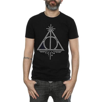 Harry Potter Heren Deathly Hallows Katoenen T-Shirt (Zwart)