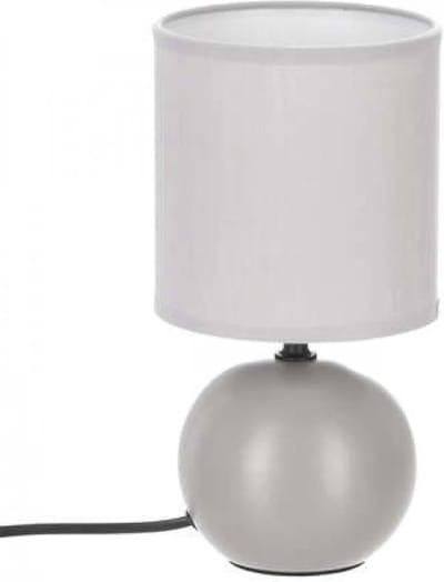 Tafellamp - Nachtkast Lamp - Nachtlampje met E14 Fitting - Stijlvolle Nachtkast Lamp - Keramiek - 25cm in Hoogte - Grijs
