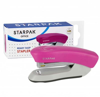 Lobbes nietmachine roze Starpak 340 P - stevige kinder nietmachine.
