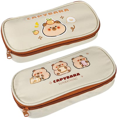 Centrum etui Capybara beige - schattige pennenetui polyester.