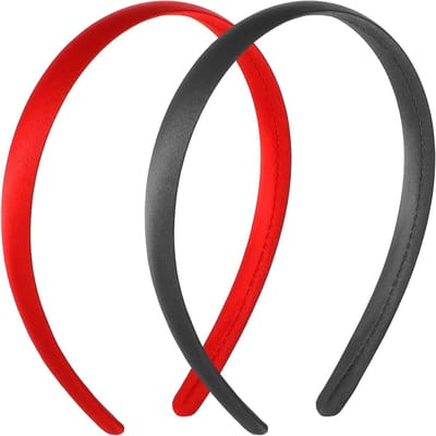 Stijlvolle Zwarte Satijnen Haarbanden voor Vrouwen en Meisjes - Brede Elastische Hoofdbanden voor Cosplay, Feestdagen en DIY Projecten