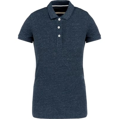 Kariban Vintage damespolo met korte mouwen KV2207 - Night Blue Heather - L