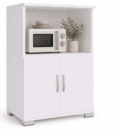 VCM Küchenschrank mit 2 Türen und offenem Fach, 60 x 84 x 45 cm, Mikrowellenschrank und Vorratsschrank - Miwelo