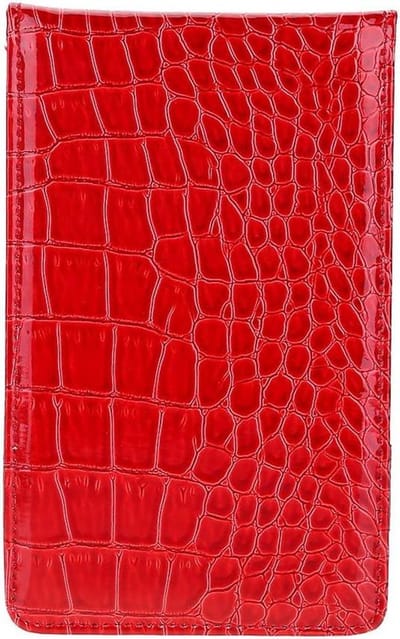 Golf Scorekaarthouder - Scorekaart Houder - Golfen Score Bijhouden - PU Leer Slangenhuid Textuur - 18 x 11 cm - Rood