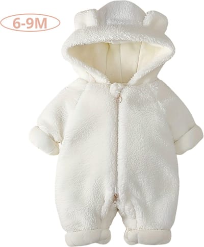 Livano Berenpakje Baby - Winterpak - Onesie - Teddy - Romper - Pakje - Jongen - Meisje - 6-9 Maanden - Beige