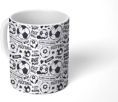 Mok - Koffiemok - Voetbal - Sport - Quotes - Patronen - Mokken - 350 ML - Beker - Koffiemokken - Theemok