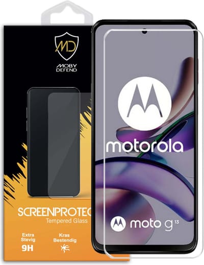 MobyDefend Screenprotector - Geschikt voor Motorola Moto G13 / G23 / G53 - Case-Friendly Screensaver - Gehard Glas