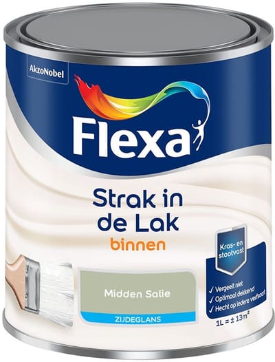 Flexa - Strak In De Lak Binnenlak Zijdeglans - Midden Salie - Mengverf - 1 L