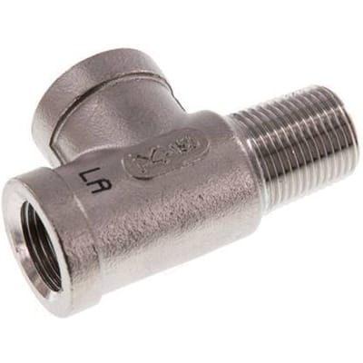 R 3/8'' x Rp 3/8'' M/F RVS T-stuk 16 Bar
