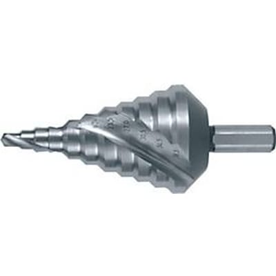 RUKO trappenboor 5,3-38,5mm HSS, spiraalgroef, 11 stappen, drieschacht, punthoek 118°, totale lengte 96mm