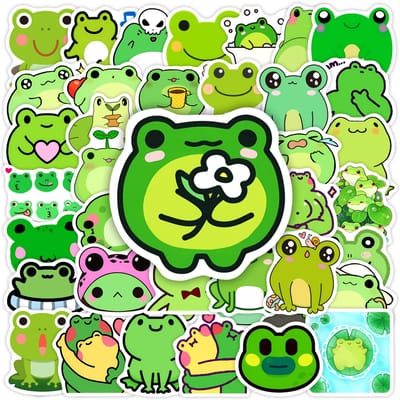 Grappige Kikker Stickers Cartoon Kawaii Diy Speelgoed Cadeau Waterdicht Graffiti Sticker Voor Laptop Telefoon Scrapbook Bagage Flessen Decoratief