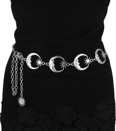 Dailygoods- Buikriem Verstelbaar - Meerlaagse Ketting Riem - Metalen Link - Chunky Chain - Party/Rave Accessoire - Duurzaam Legeringsmetaal - Kettingriem