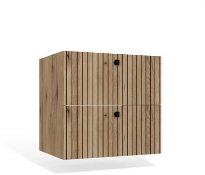 Hangende Badkamerkast TIGO 60 2L met Softclose Lades - Modern Design | Kleur: Evoke Eiken