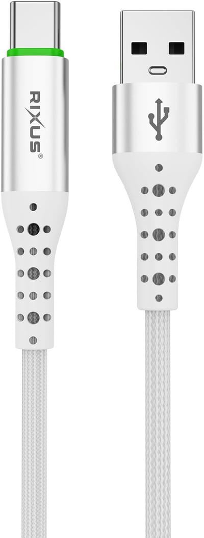 Rixus RXUC21AC Auto Disconnect USB-A To USB-C Cable White