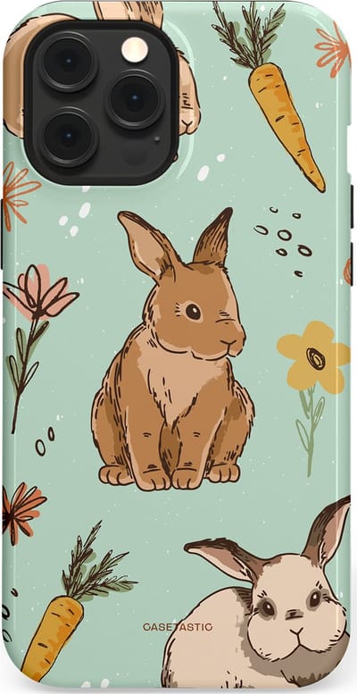 Casetastic Hoesje Geschikt voor Apple iPhone 12 Pro Max Magsafe - Stijlvolle Beschermende Duo-layer Case - Hop hop flapoortje