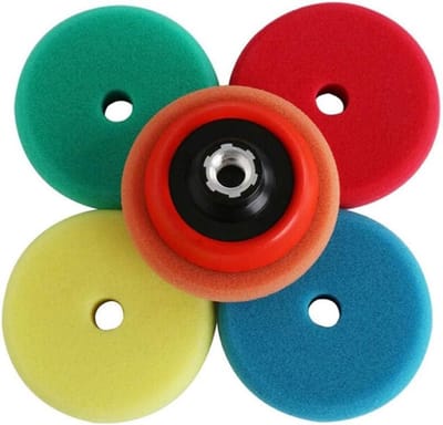 Polijstpads Set - Spons Schijven - Auto Oppervlakken Behandelen - Hoge Dichtheid Spons - 3 Inch Set - Kleurrijk