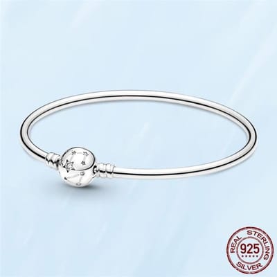 Femme Armband 925 Sterling Zilver Hart Slang Ketting Armband Voor Vrouwen Fit Bedels Kralen Sieraden Cadeau 20cm white