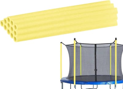 Trampoline stangafdekkingen - Paalhoezen Schuim - Veilig Spelen - Vocht- en Roestbescherming - 12 stuks 40 cm - Geel