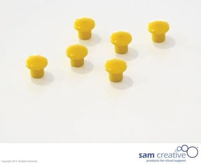 Sam Creative Whiteboard magneten - Set magneten - 10mm - Geel - Whiteboard