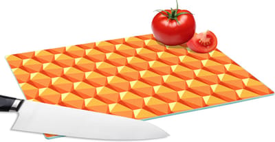 Glazen Snijplank - 28x20 - Oranje - Patronen - 3D - Snijplanken Glas