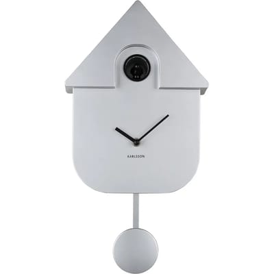 Karlsson Koekoeksklok Modern Cuckoo Metallic - Zilver - 21.5x8.5x41cm - Wandklok Scandinavisch