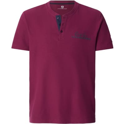 Jan Vanderstorm herren T-Shirt - 60/62 - donkerrood - Plus Size