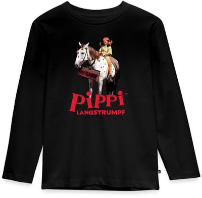 Pippi Langkous Pippi Rijdt Op Kleine Witte Premium T-Shirt Kinderen