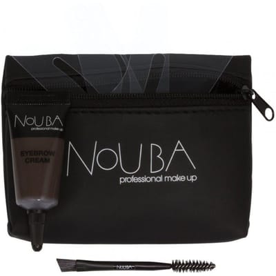 30 Set Nouba: Nouba, Brosse à sourcils + Nouba, Gel à sourcils, 7 ml + Pochette de maquillage textile, Noire
