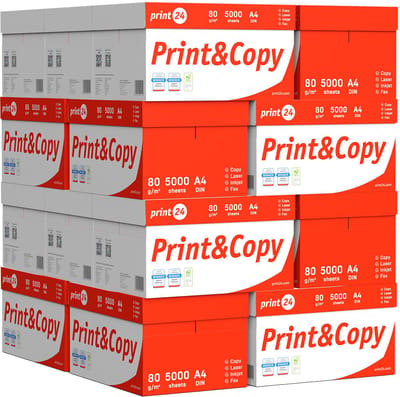 Printpapier Kopieerpapier 100000 vel 20 x 5000 A4 Premium Hoogwit CIE 160 Testwinnaar PEFC gecertificeerd