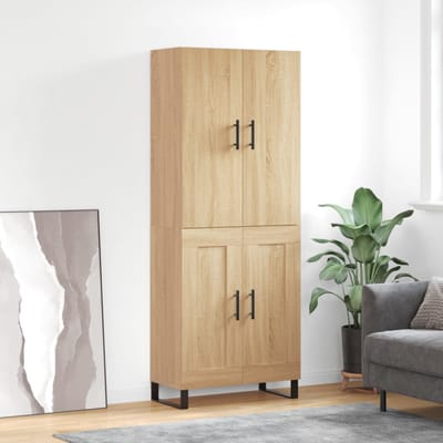 vidaXL - Hoge - kast - 69,5x34x180 - cm - bewerkt - hout - sonoma - eikenkleurig